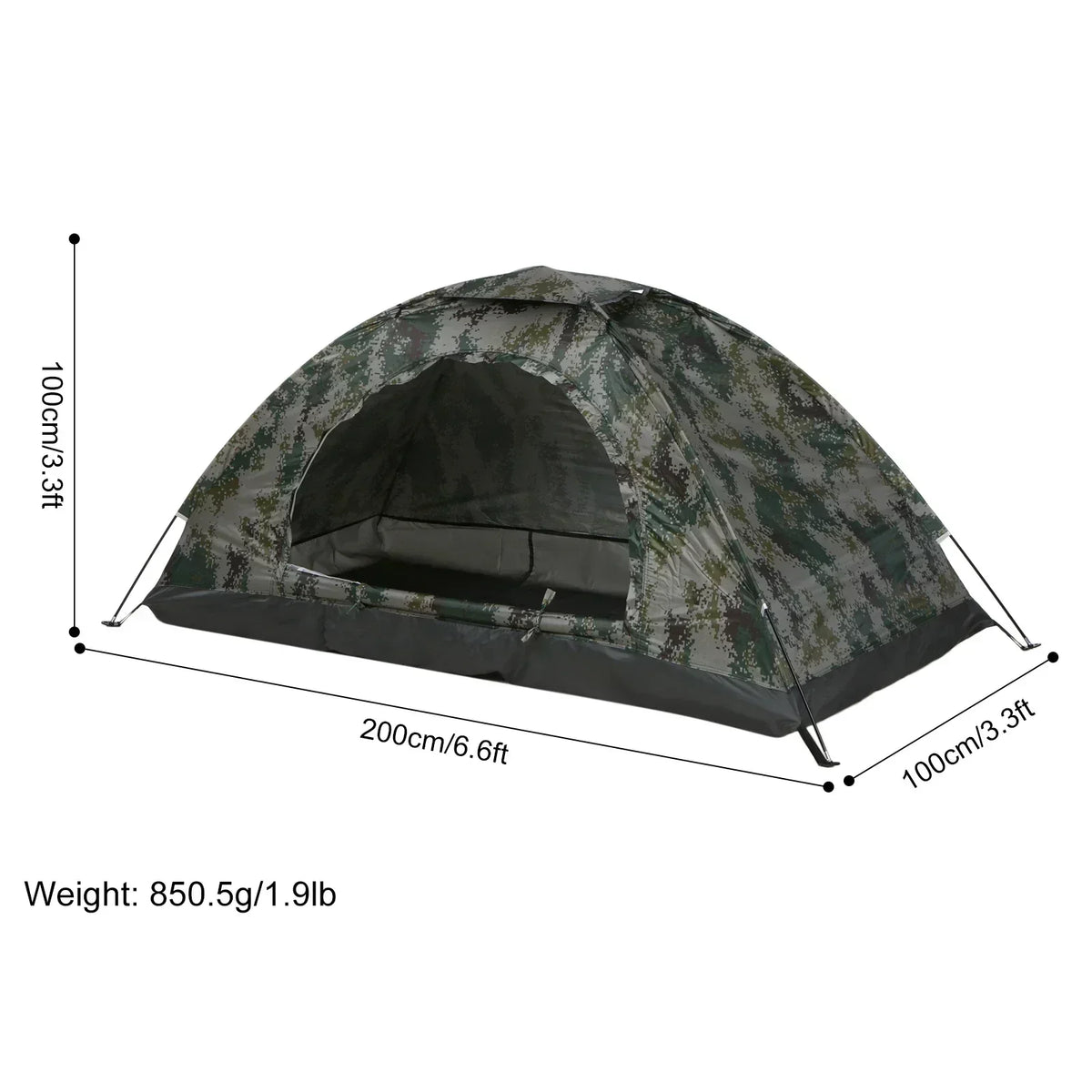 Camping Tent Ultralight UV-Protective Fine Mesh Door