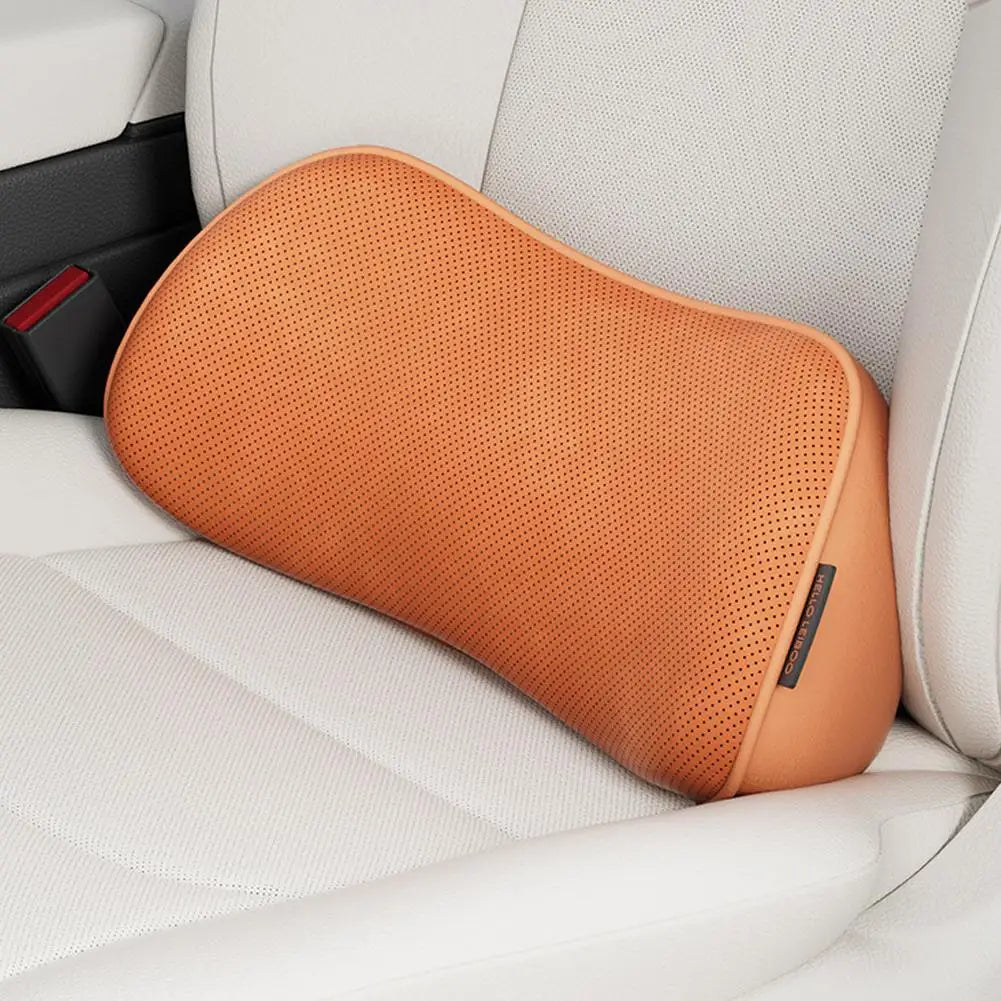 Car Backrest Cushion Ergonomic Breathable Non-Slip Base & Reinforced Hooks