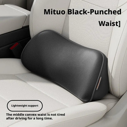 Car Backrest Cushion Ergonomic Lumbar Support Breathable Non-Slip Base