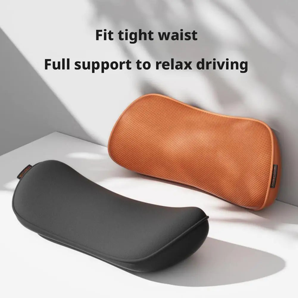 Car Backrest Cushion Ergonomic Lumbar Support Breathable Non-Slip Base