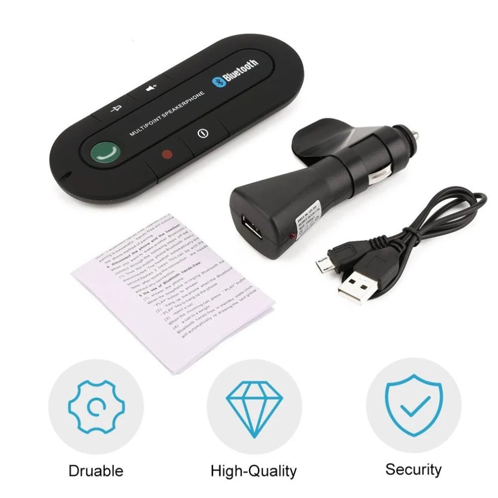 Car Bluetooth Handsfree Kit Magnetic Sun Visor Noise-Cancelling