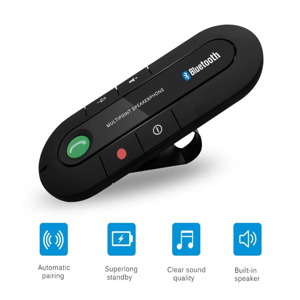 Car Bluetooth Handsfree Kit Magnetic Sun Visor Noise-Cancelling