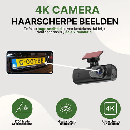 Car Dash Cam 4K WiFi & Mobile App Parking Mode