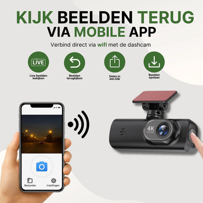 Car Dash Cam 4K WiFi & Mobile App Parking Mode