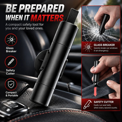 Car Escape Tool Hardened Steel Breaker & Seat Belt Cutter