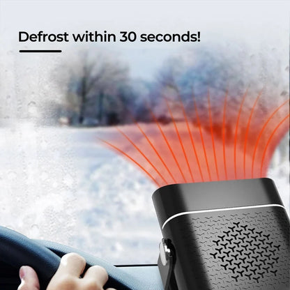 Car Heater 12V Plug-In Heat & Fan Modes Rapid 30-Second Warm-Up