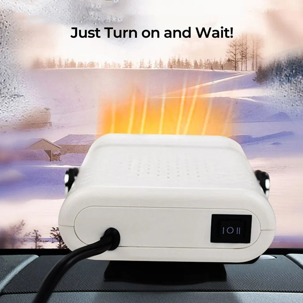 Car Heater 12V Plug-In Heat & Fan Modes Rapid 30-Second Warm-Up