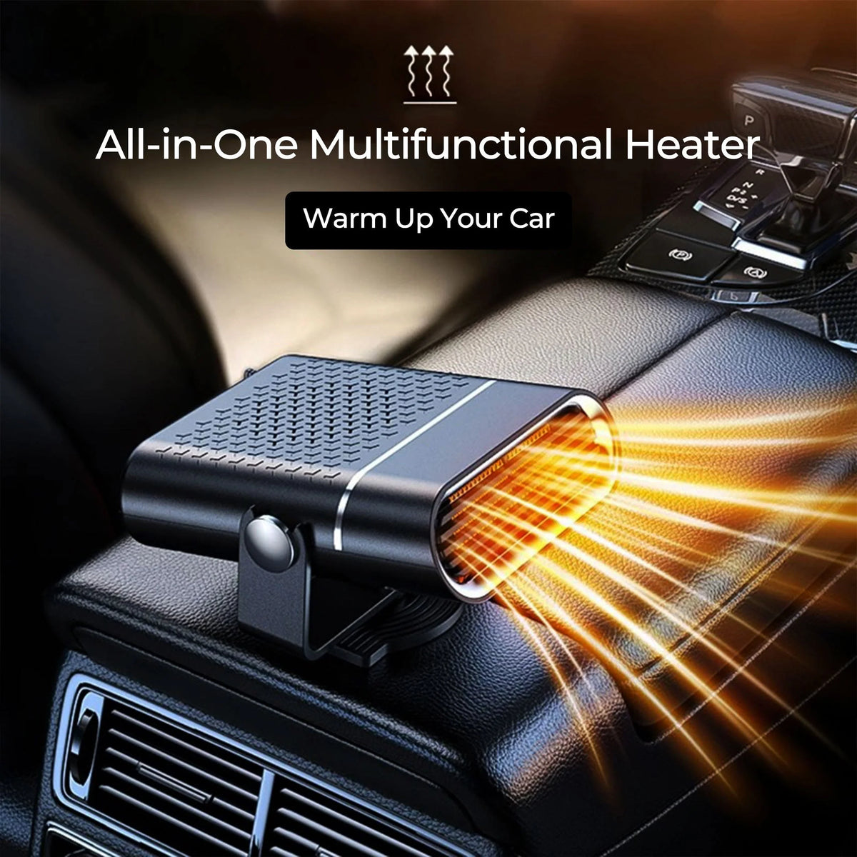 Car Heater 12V Plug-In Heat & Fan Modes Rapid 30-Second Warm-Up