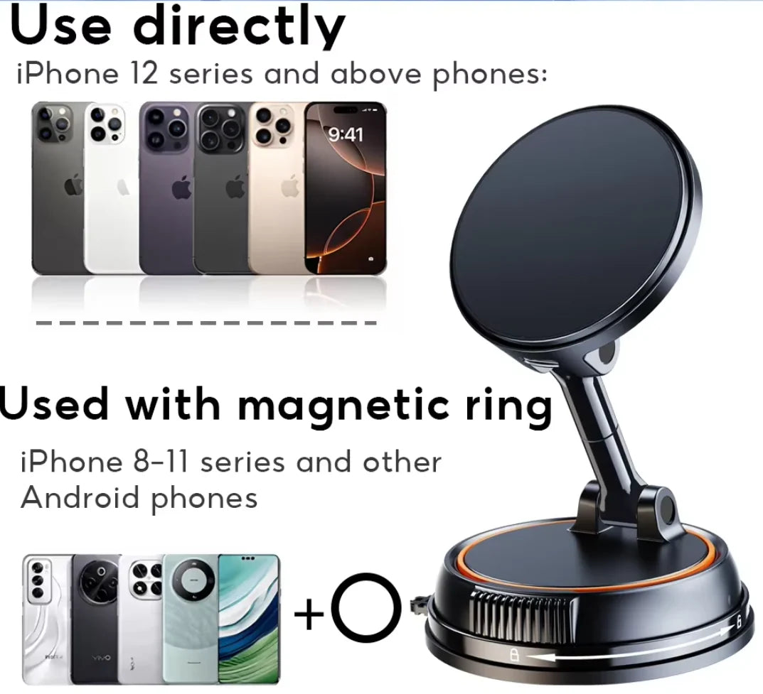 Car Phone Holder 15W Magnetic Wireless Charging Strong Suction