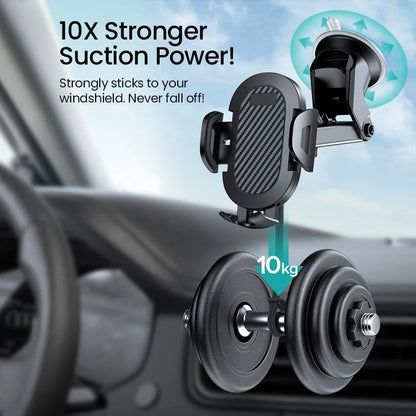 Car Phone Holder Adjustable 360° Viewing Angle Dual Mounting Options
