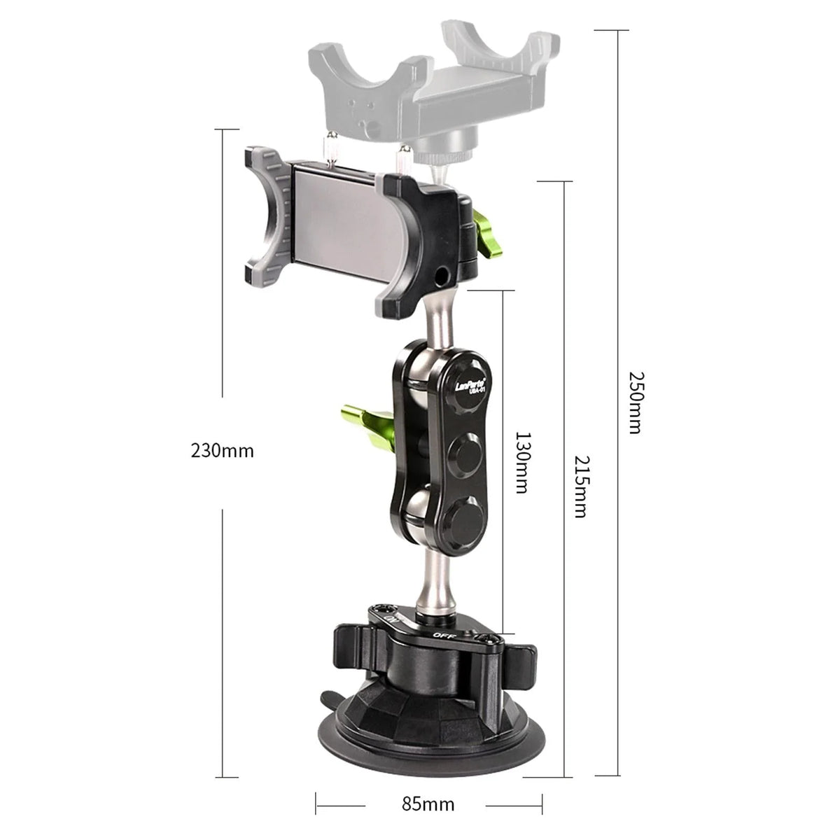 Car Phone Holder Adjustable Viewing Angle Strong Suction Retractable Mount