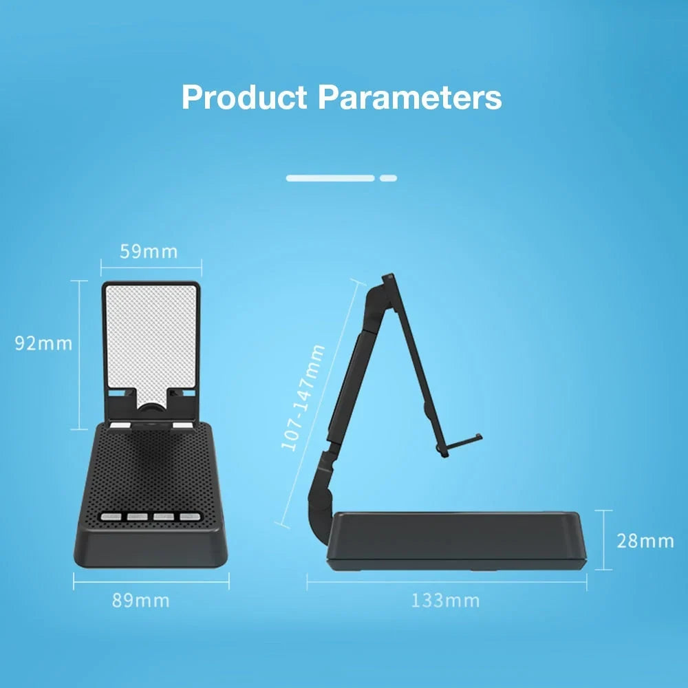 Car Phone Holder Bluetooth Speaker Foldable Adjustable Mount