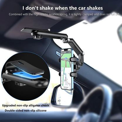 Car Phone Holder Rotating Sun Visor Clip Universal Smartphone Compatibility