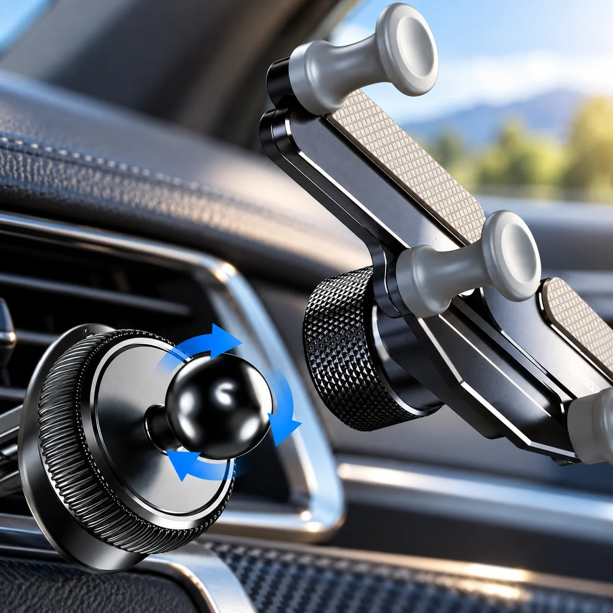 Car Phone Mount Folding 360 Degree Dual Mount