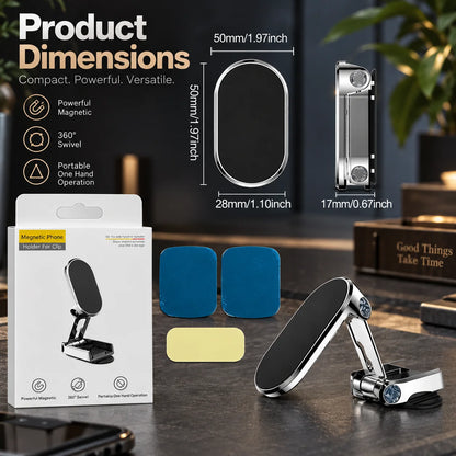Car Phone Mount Magnetic Foldable 360 Degree Rotation