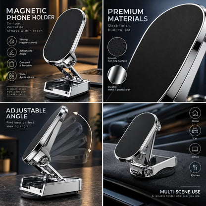 Car Phone Mount Magnetic Foldable 360 Degree Rotation