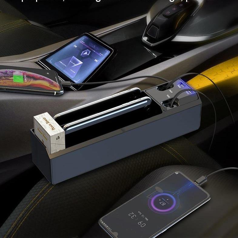 Car Seat Gap Organizer Dual USB Charging Ports