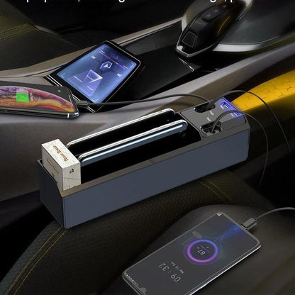 Car Seat Gap Organizer Dual USB Charging Ports