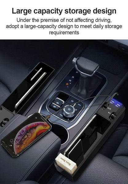 Car Seat Gap Organizer Dual USB Charging Ports
