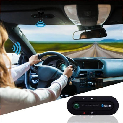 Car Speakerphone Bluetooth Magnetic Visor Mount Noise-Cancelling Mic