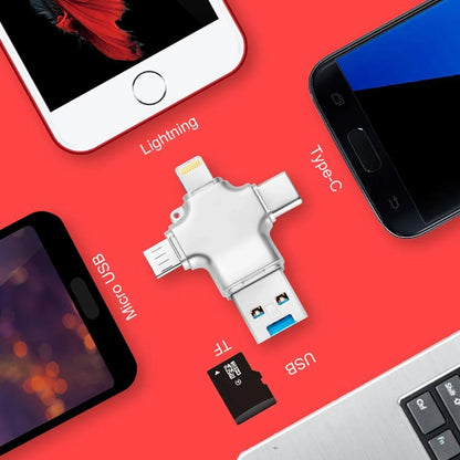 Card Reader Four-Connector MicroSD Support