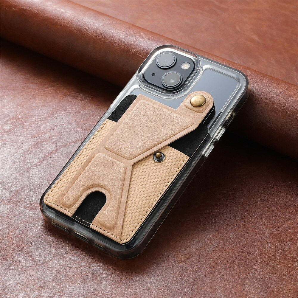 Card Wallet PU Leather RFID-Blocking Zipper & Magnetic Closure