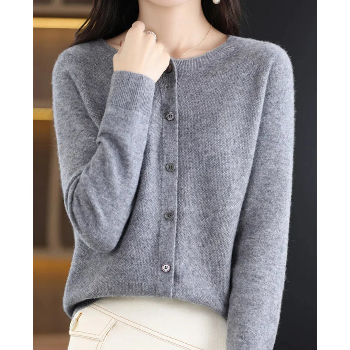 Cardigan Lightweight Merino Wool & Cashmere