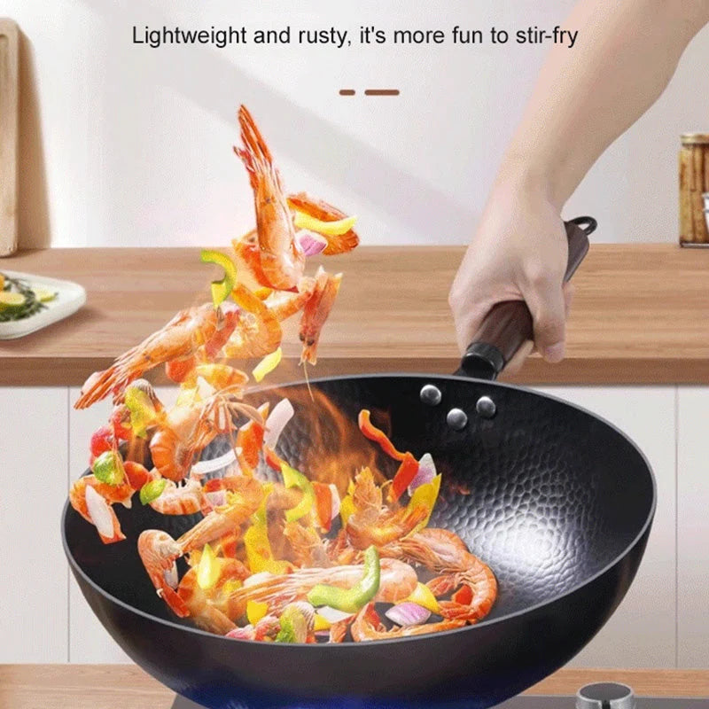 Cast Iron Frying Pan Natural Non-Stick Even Heat 28 cm