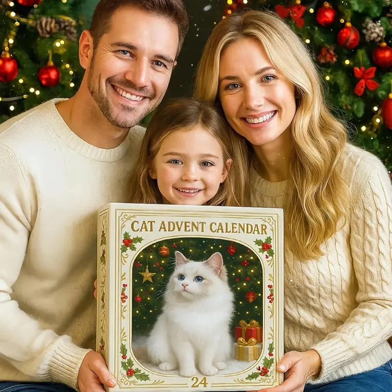Cat Advent Calendar 24 Acrylic Figurines Numbered Box