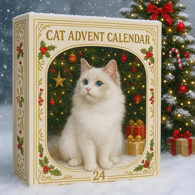 Cat Advent Calendar 24 Acrylic Figurines Numbered Box