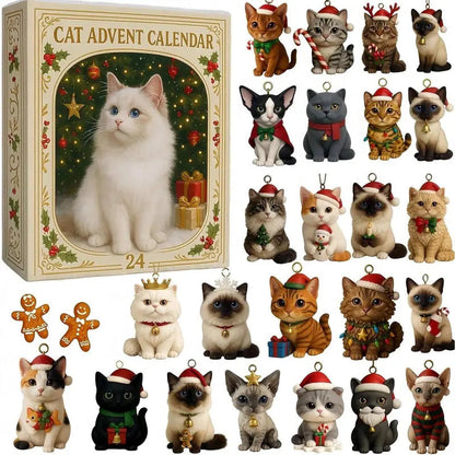 Cat Advent Calendar 24 Acrylic Figurines Numbered Box