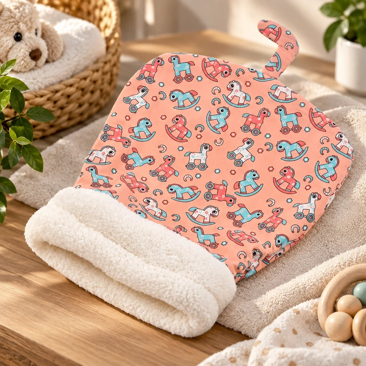 Cat Bed Semi-Enclosed Plush-Lined Machine Washable
