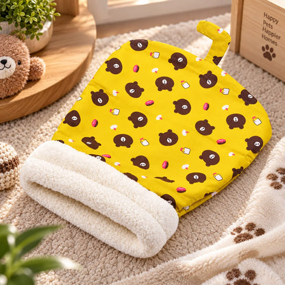 Cat Bed Semi-Enclosed Plush-Lined Machine Washable