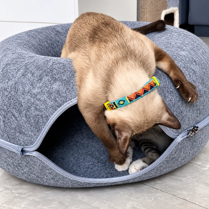 Cat Cave Bed Thick Felt Zip-On Top