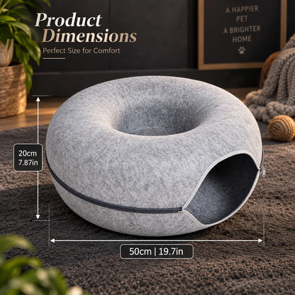 Cat Cave Bed Thick Felt Zip-On Top
