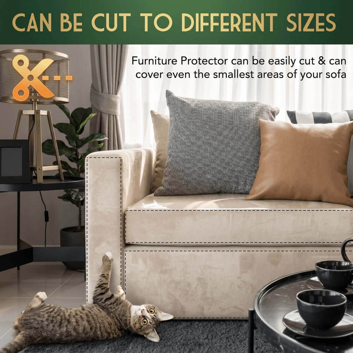 Cat Scratch Protector Clear Self-Adhesive Set of 8