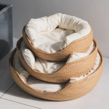 Cat Sofa Bamboo Frame Breathable Cotton Cushion Removable Washable Cover
