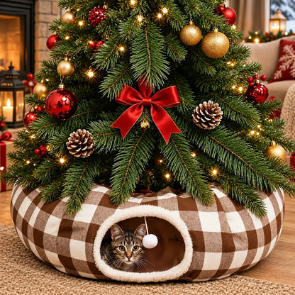 Cat Tunnel & Tree Skirt Convertible Padded Cushion
