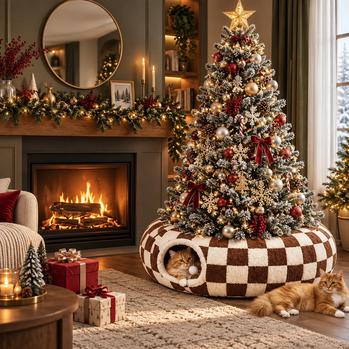 Cat Tunnel & Tree Skirt Convertible Padded Cushion