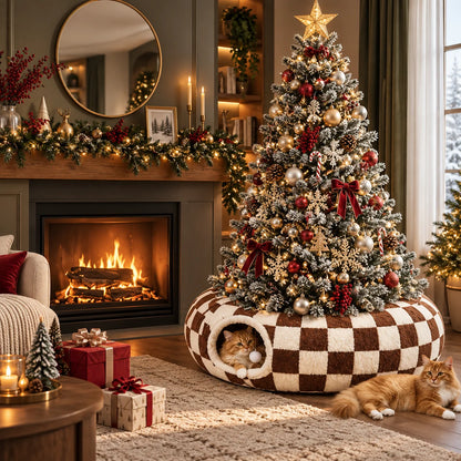 Cat Tunnel & Tree Skirt Convertible Padded Cushion