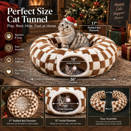 Cat Tunnel & Tree Skirt Convertible Padded Cushion