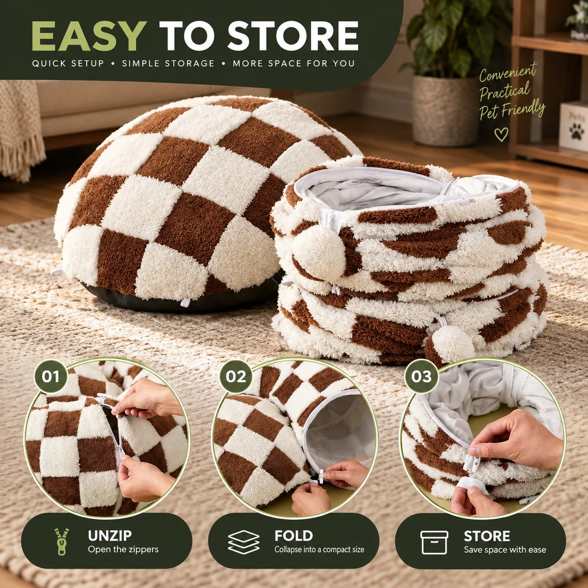 Cat Tunnel & Tree Skirt Convertible Padded Cushion