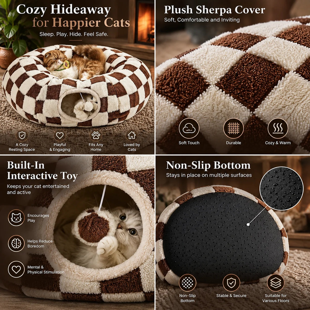 Cat Tunnel & Tree Skirt Convertible Padded Cushion