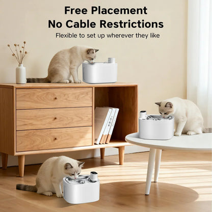 Cat Water Fountain Wireless Motion-Sensing Stainless Steel 0.92-Gallon Capacity