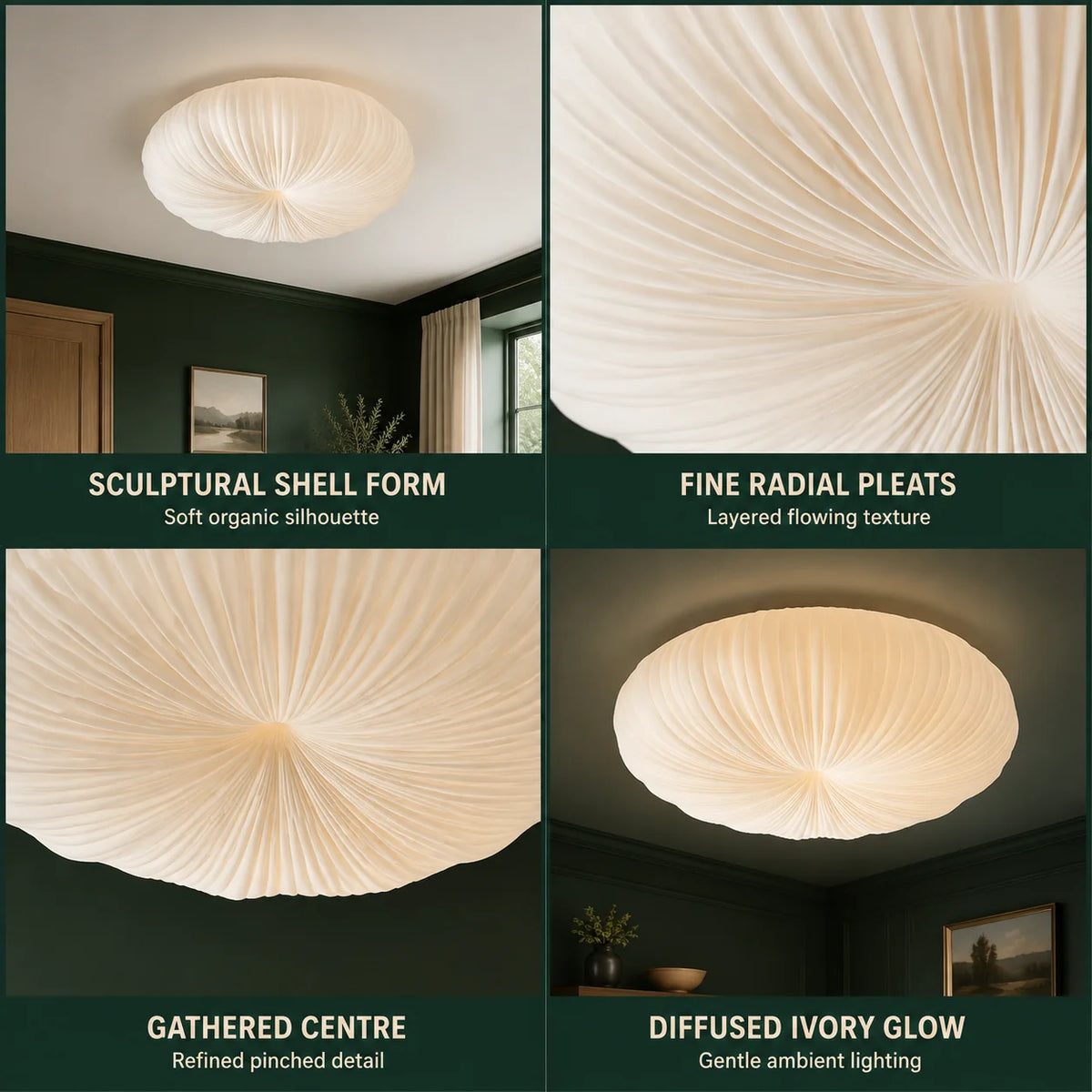 Ceiling Light Dome Soft Diffused Minimalist Iron Frame