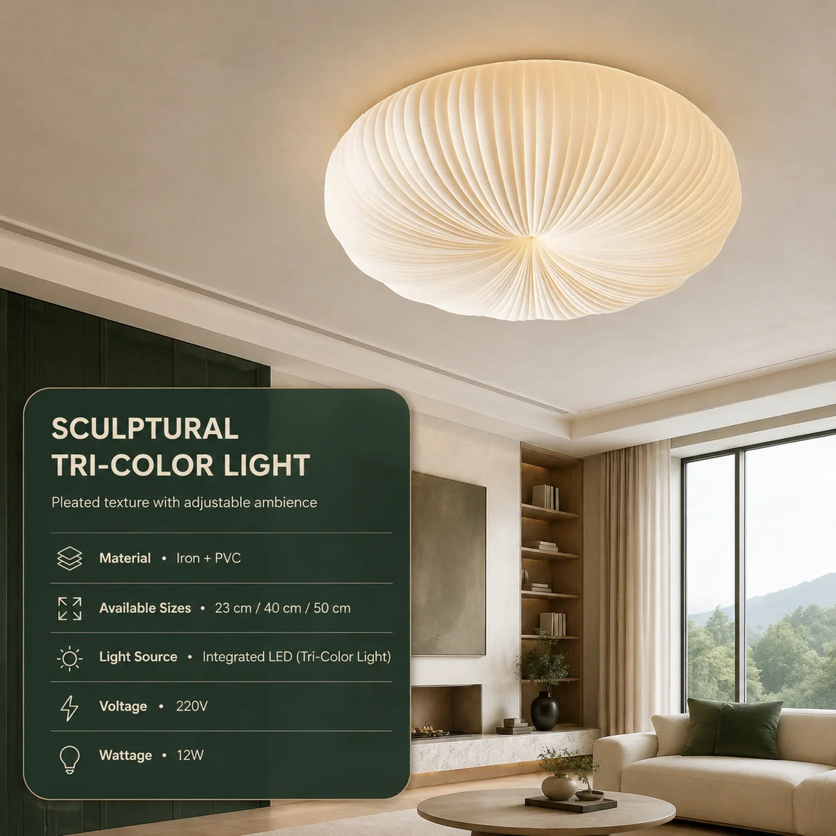 Ceiling Light Dome Soft Diffused Minimalist Iron Frame