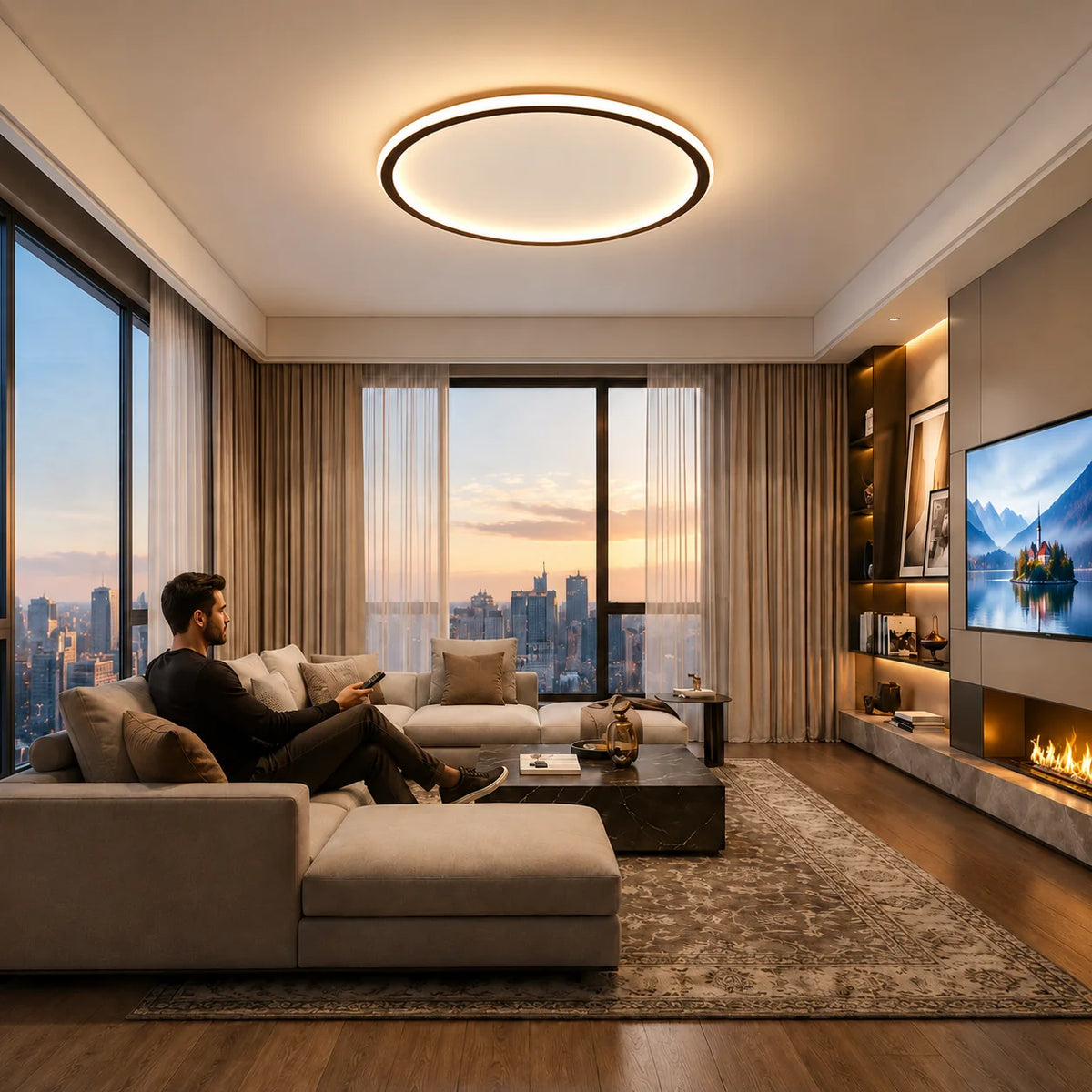 Ceiling Light Integrated LED Ring Flush Mount