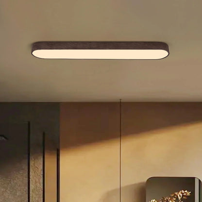 Ceiling Light Oval Integrated LED Oak Frame