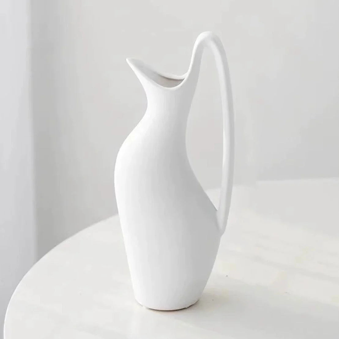 Ceramic Pitcher Abstract Design Matte Finish