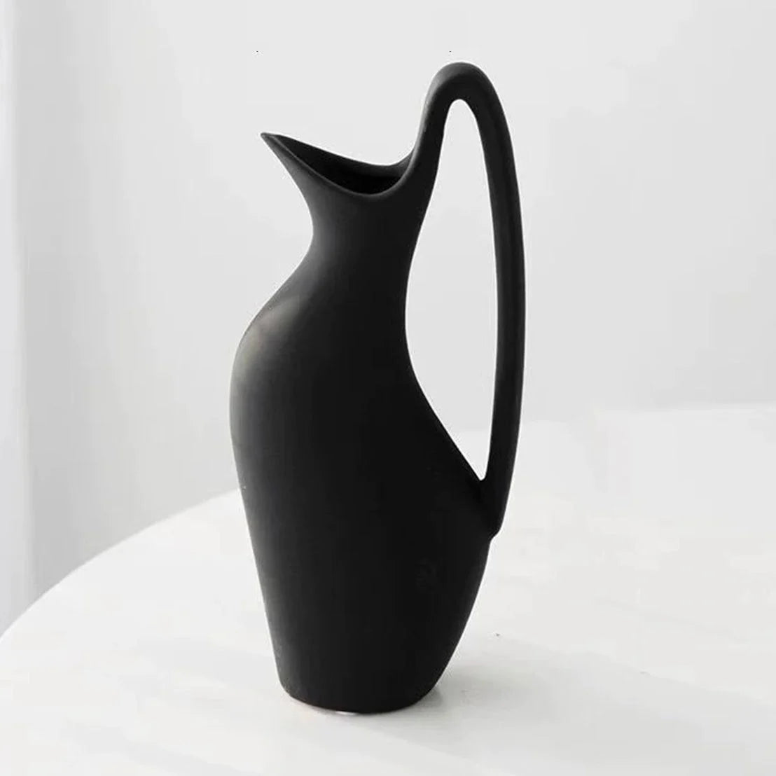 Ceramic Pitcher Abstract Design Matte Finish